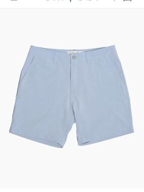 Criquet Anytime Mens Flat Front Performance Stretch Shorts 7" Light Blue Size 36